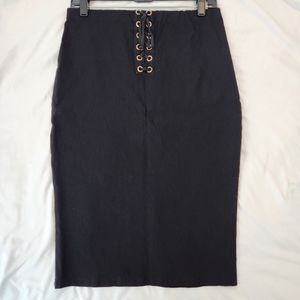 TOP 10 Strechy Black Lace Pencil Skirt Large